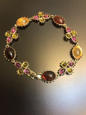 Vintage Monet French-style "Poured Glass" (Gripoix) Link Bracelet